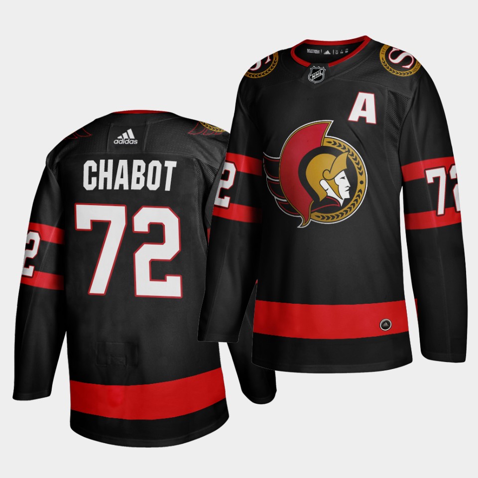Ottawa Senators Thomas Chabot Home 2020-21 Black Vintage 2-D logo Jersey Ottawa Senators Thomas Chabot Home 2020-21 Black Vintage 2-D logo Jersey