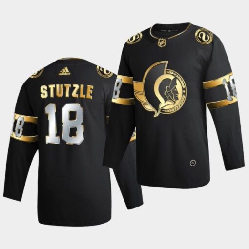 Ottawa Senators Tim Stutzle 2020-21 Golden Edition Limited Black Jersey