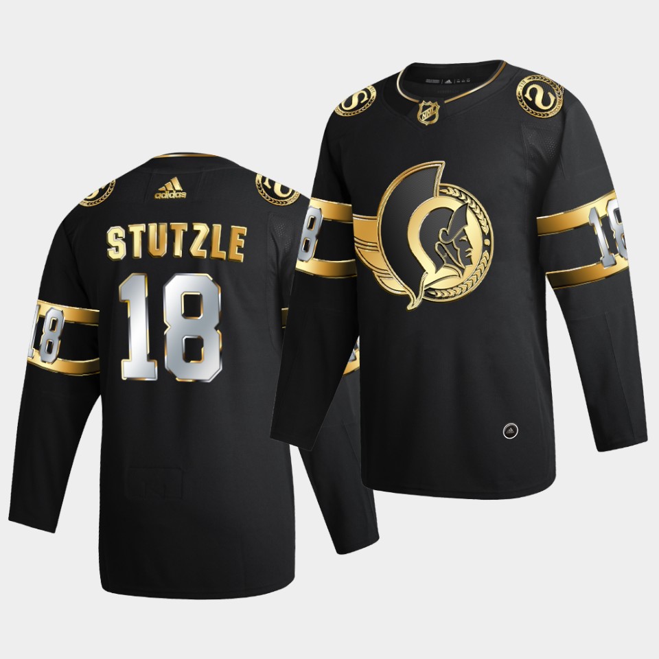 Ottawa Senators Tim Stutzle 2020-21 Golden Edition Limited Black Jersey Ottawa Senators Tim Stutzle 2020-21 Golden Edition Limited Black Jersey