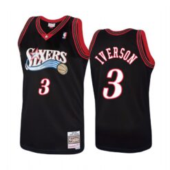 Philadelphia 76ers Allen Iverson Black 1997-98 Throwback Jersey