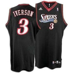 Philadelphia 76ers Allen Iverson Black Throwback Jersey