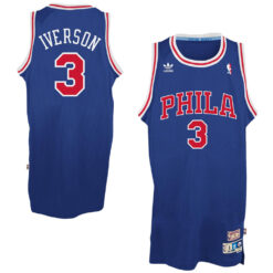 Philadelphia 76ers Allen Iverson Blue Red Throwback Jersey