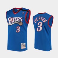 Philadelphia 76ers Allen Iverson Blue Throwback Jersey