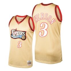 Philadelphia 76ers Allen Iverson Cream 1997-98 Throwback Jersey
