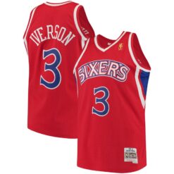 Philadelphia 76ers Allen Iverson Red 1996-97 Throwback Jersey