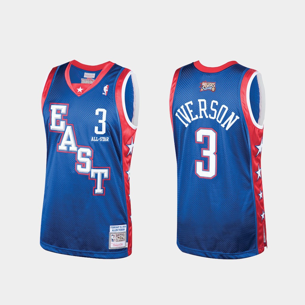 Philadelphia 76ers Allen Iverson Royal 2004 All-Star Throwback Jersey Philadelphia 76ers Allen Iverson Royal 2004 All-Star Throwback Jersey