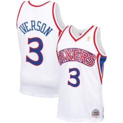 Philadelphia 76ers Allen Iverson White 1996-97 Throwback Jersey