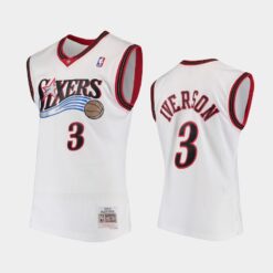 Philadelphia 76ers Allen Iverson White Throwback Jersey