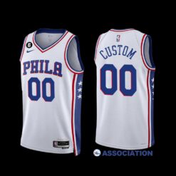 Philadelphia 76ers Custom 2022-23 Association Edition Jersey White
