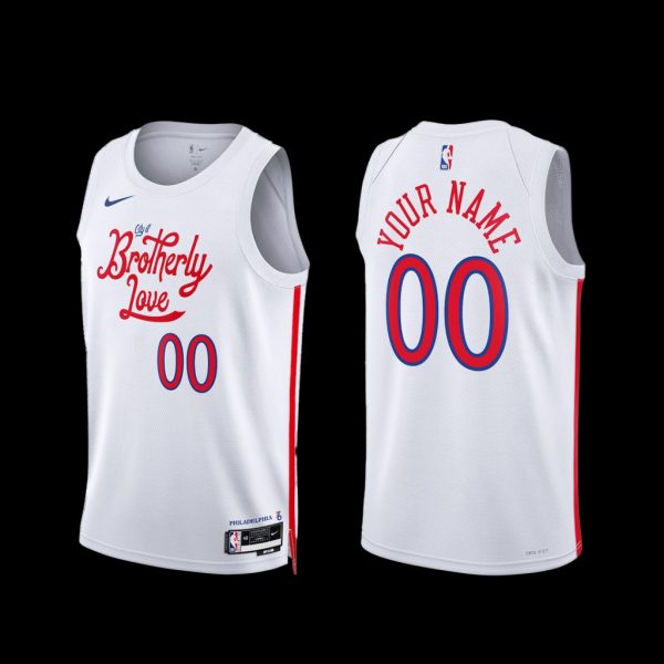 Philadelphia 76ers Custom 2022-23 City Edition Jersey White Philadelphia 76ers Custom 2022-23 City Edition Jersey White