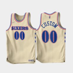 Philadelphia 76ers Custom 2022-23 Cream Earned Edition Jersey