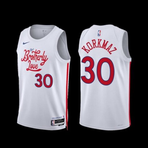 Philadelphia 76ers Furkan Korkmaz 2022-23 City Edition Jersey White