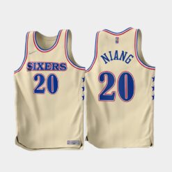 Philadelphia 76ers Georges Niang 2022-23 Cream Earned Edition Jersey