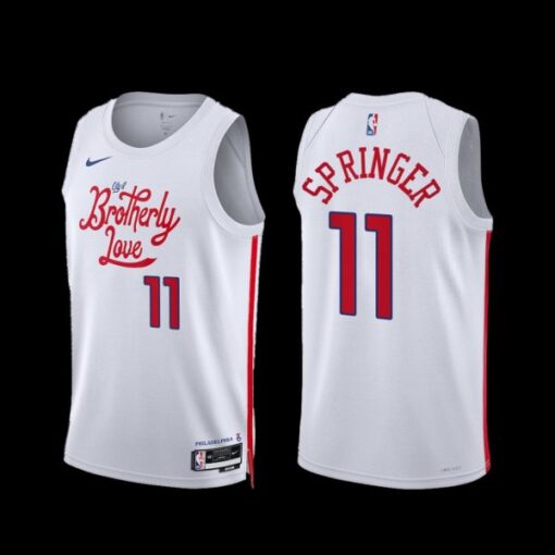 Philadelphia 76ers Jaden Springer 2022-23 City Edition Jersey White