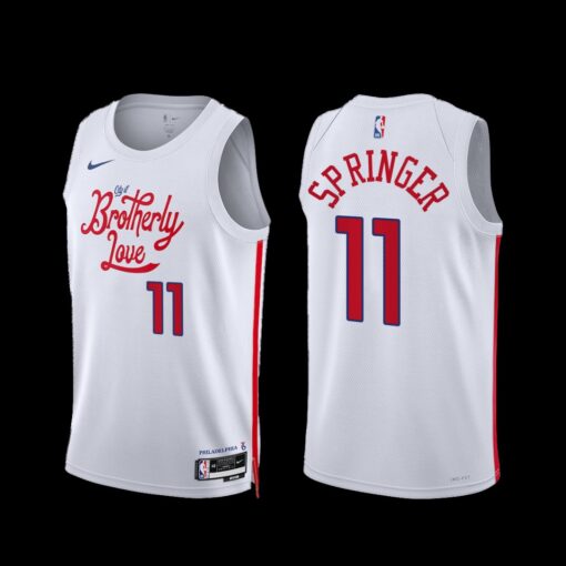Philadelphia 76ers Jaden Springer 2022-23 City Edition Jersey White