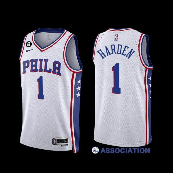 Philadelphia 76ers James Harden 2022-23 Association Edition Jersey White Philadelphia 76ers James Harden 2022-23 Association Edition Jersey White