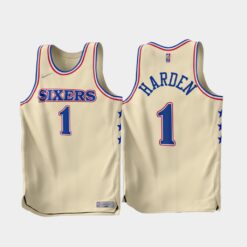 Philadelphia 76ers James Harden 2022-23 Cream Earned Edition Jersey