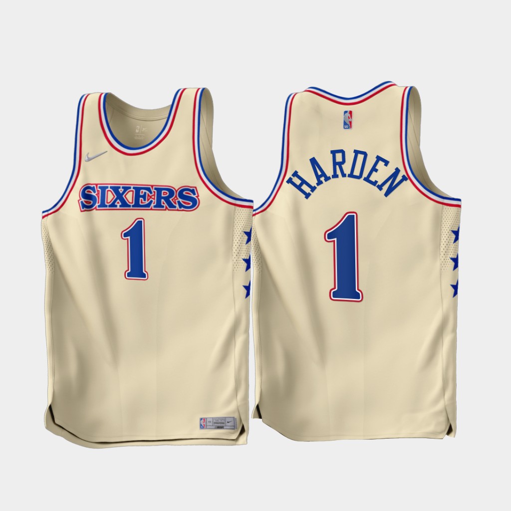 Philadelphia 76ers James Harden 2022-23 Cream Earned Edition Jersey Philadelphia 76ers James Harden 2022-23 Cream Earned Edition Jersey