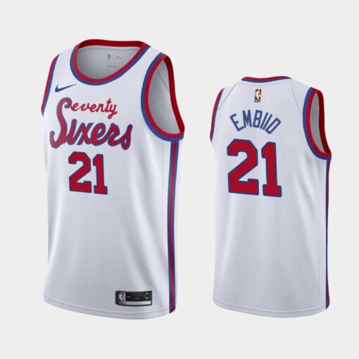 Philadelphia 76ers Joel Embiid 2020 White Classic Jersey