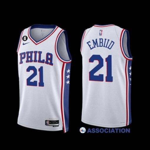 Philadelphia 76ers Joel Embiid 2022-23 Association Edition Jersey White