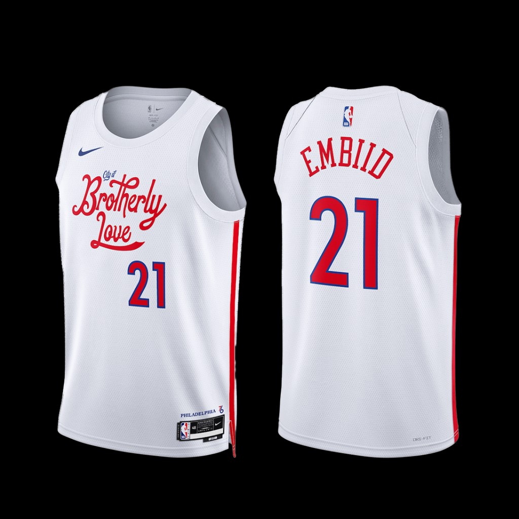 Philadelphia 76ers Joel Embiid 2022-23 City Edition Jersey White Philadelphia 76ers Joel Embiid 2022-23 City Edition Jersey White