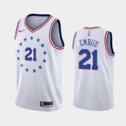 Philadelphia 76ers Joel Embiid White Earned Jersey