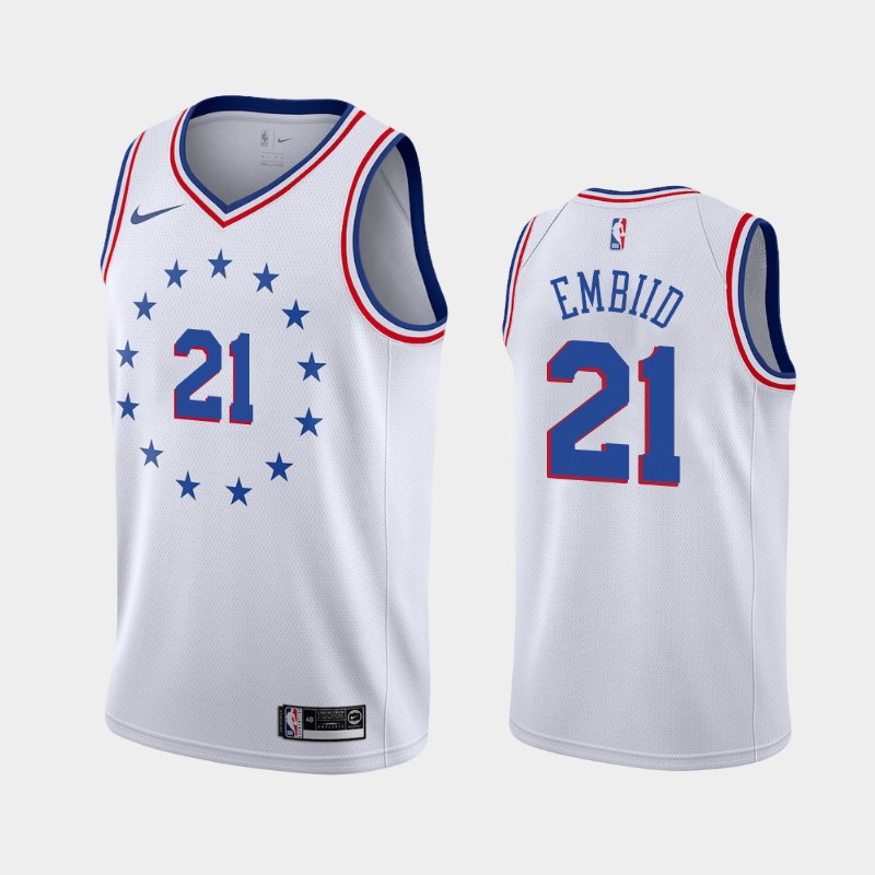 Philadelphia 76ers Joel Embiid White Earned Jersey Philadelphia 76ers Joel Embiid White Earned Jersey