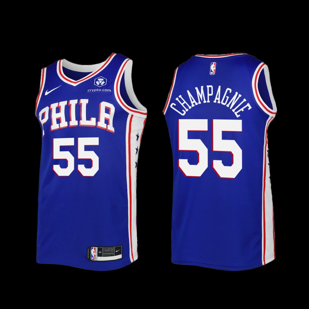 Philadelphia 76ers Julian Champagnie 2022-23 Icon Edition Jersey Blue Philadelphia 76ers Julian Champagnie 2022-23 Icon Edition Jersey Blue