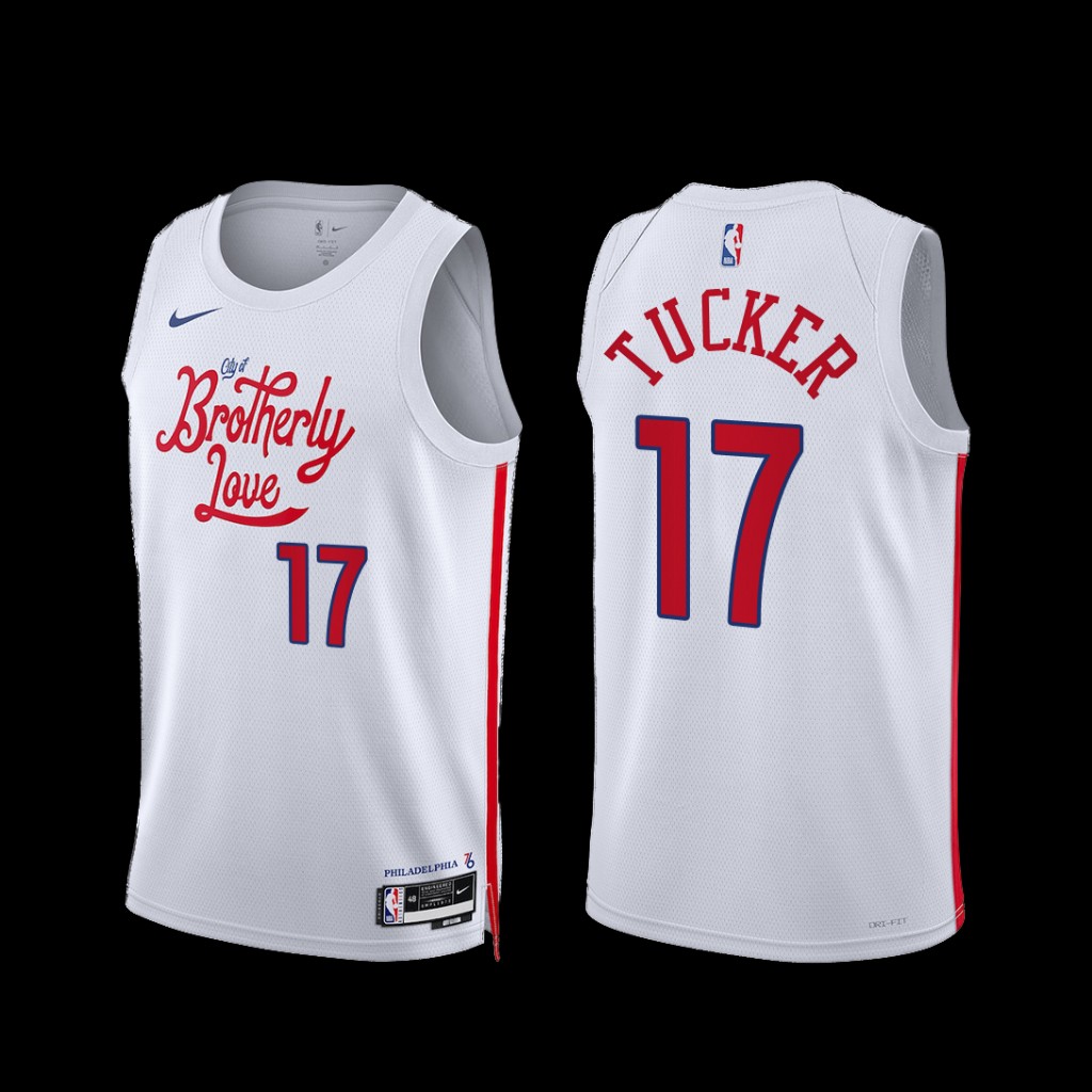 Philadelphia 76ers P.J. Tucker 2022-23 City Edition Jersey White Philadelphia 76ers P.J. Tucker 2022-23 City Edition Jersey White