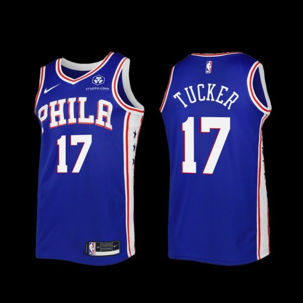 Philadelphia 76ers P.J. Tucker 2022-23 Icon Edition Jersey Royal Philadelphia 76ers P.J. Tucker 2022-23 Icon Edition Jersey Royal