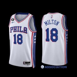 Philadelphia 76ers Shake Milton 2022-23 Association Edition Jersey White