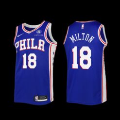 Philadelphia 76ers Shake Milton 2022-23 Icon Edition Jersey Royal