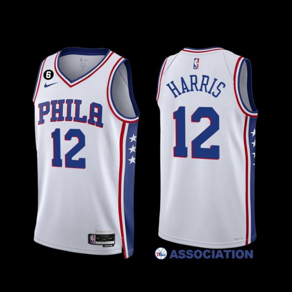 Philadelphia 76ers Tobias Harris 2022-23 Association Edition Jersey White Philadelphia 76ers Tobias Harris 2022-23 Association Edition Jersey White