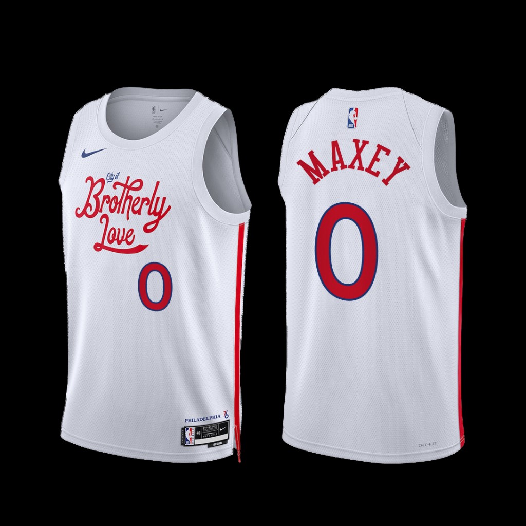 Philadelphia 76ers Tyrese Maxey 2022-23 City Edition Jersey White Philadelphia 76ers Tyrese Maxey 2022-23 City Edition Jersey White
