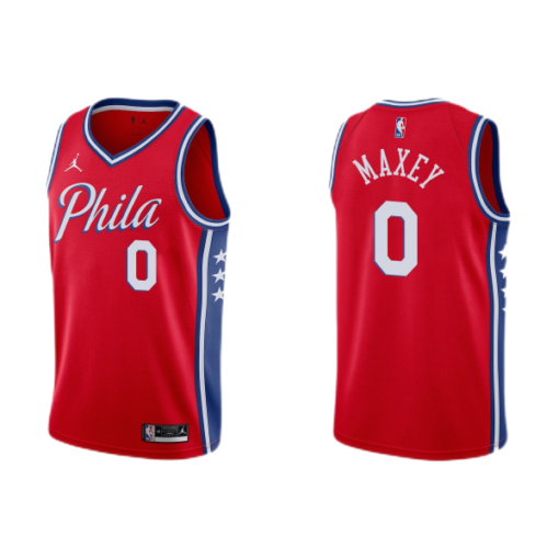 Philadelphia 76ers Tyrese Maxey Red Statement Jersey