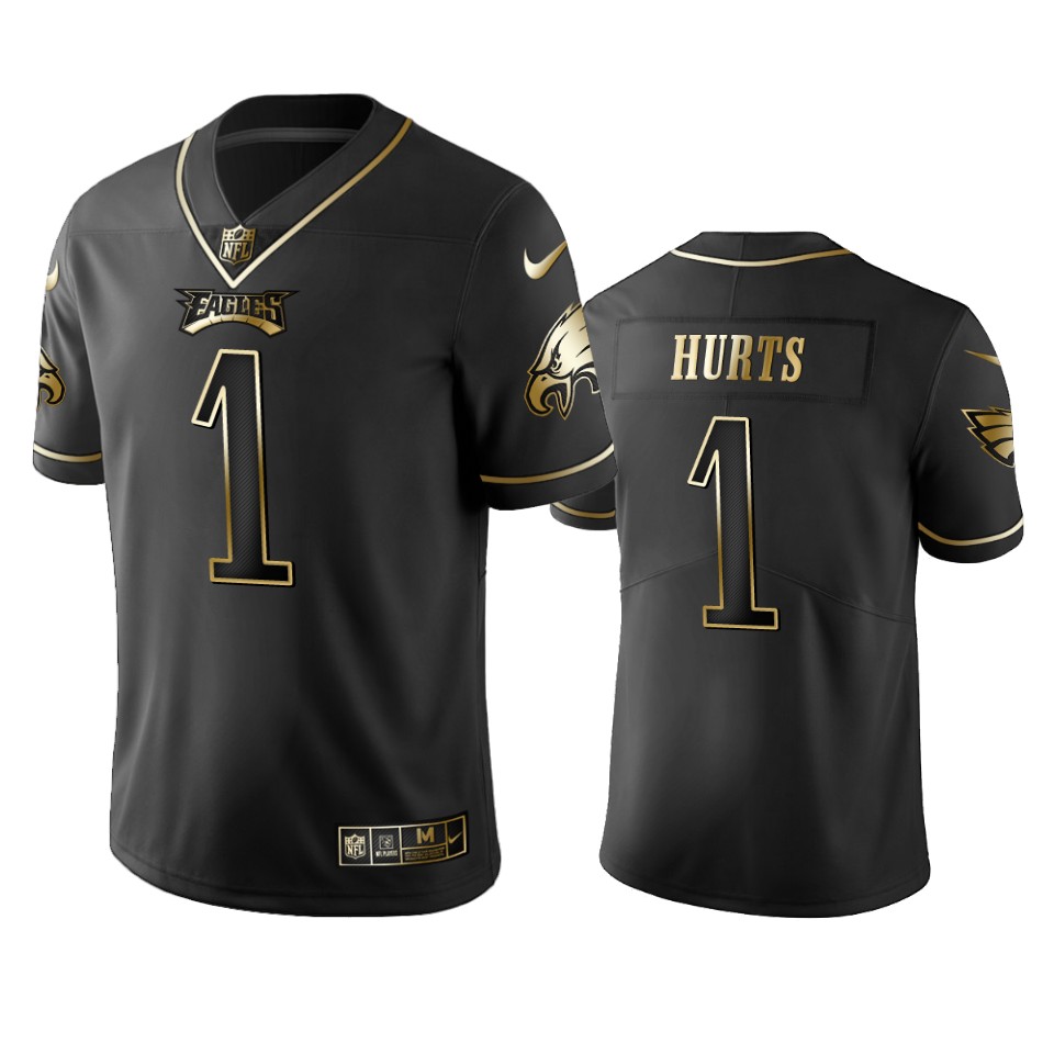 Philadelphia Eagles Jalen Hurts Black Golden Limited Jersey Philadelphia Eagles Jalen Hurts Black Golden Limited Jersey