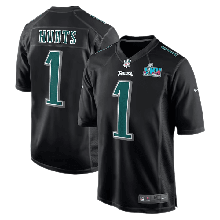 Philadelphia Eagles Jalen Hurts Super Bowl LVII Black Fashion Jersey Philadelphia Eagles Jalen Hurts Super Bowl LVII Black Fashion Jersey