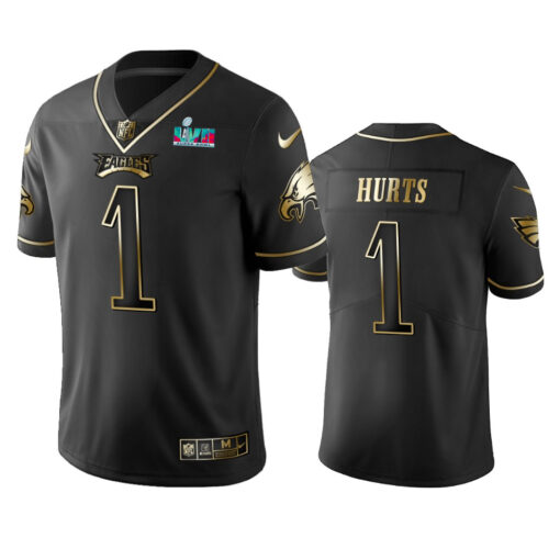 Philadelphia Eagles Jalen Hurts Super Bowl LVII Black Golden Limited Jersey