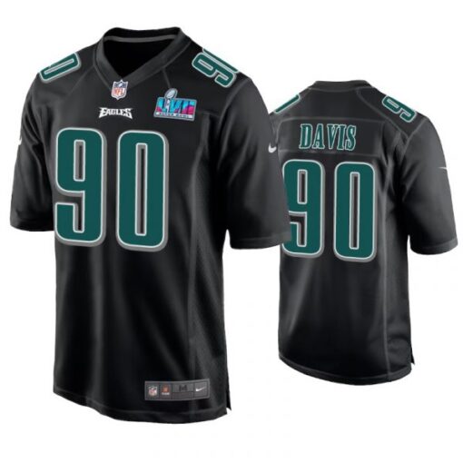 Philadelphia Eagles Jordan Davis Super Bowl LVII Black Fashion Jersey