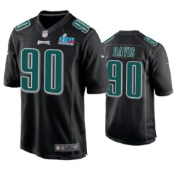 Philadelphia Eagles Jordan Davis Super Bowl LVII Black Fashion Jersey