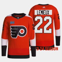 Philadelphia Flyers Brendan Lemieux 2023 2024 Home Burnt Orange Jersey