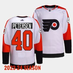 Philadelphia Flyers Cal Petersen 2023 2024 Away White Jersey