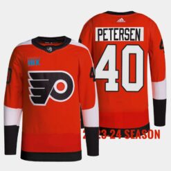 Philadelphia Flyers Cal Petersen 2023 2024 Home Burnt Orange Jersey