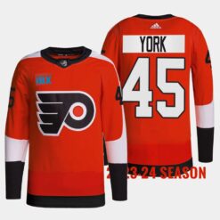 Philadelphia Flyers Cameron York 2023 2024 Home Burnt Orange Jersey