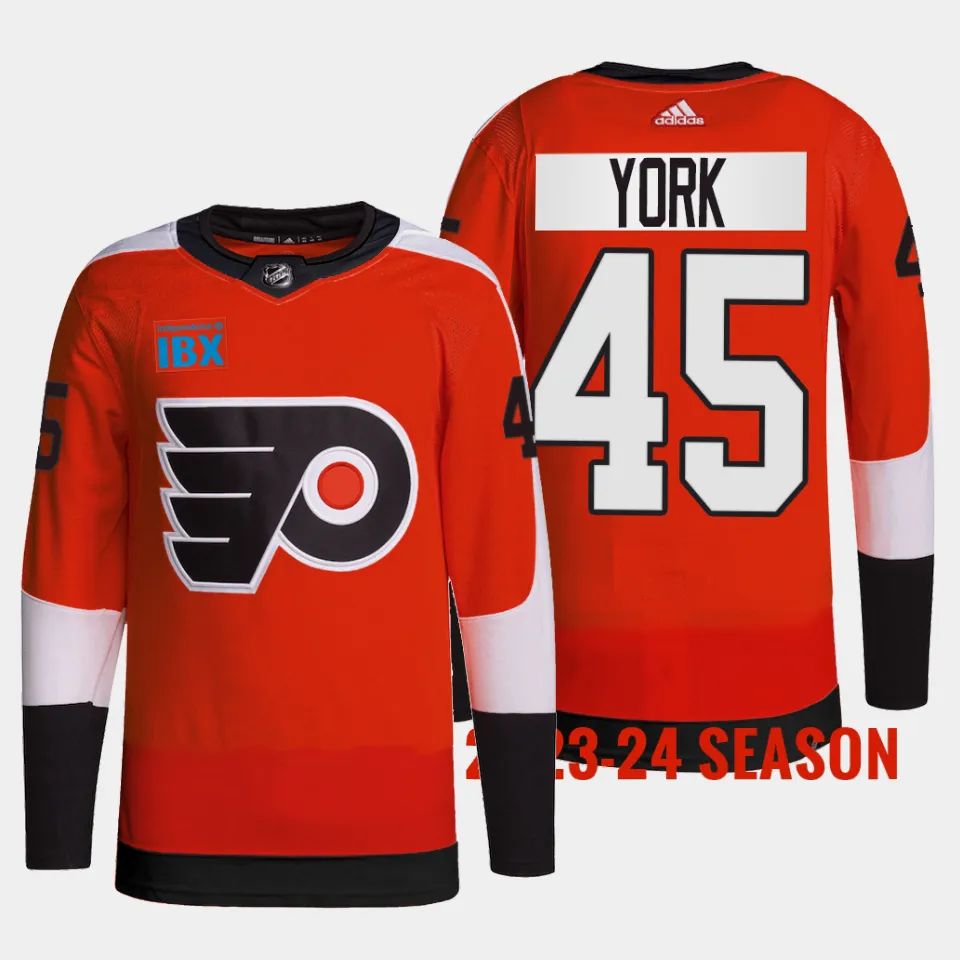 Philadelphia Flyers Cameron York 2023 2024 Home Burnt Orange Jersey Philadelphia Flyers Cameron York 2023 2024 Home Burnt Orange Jersey