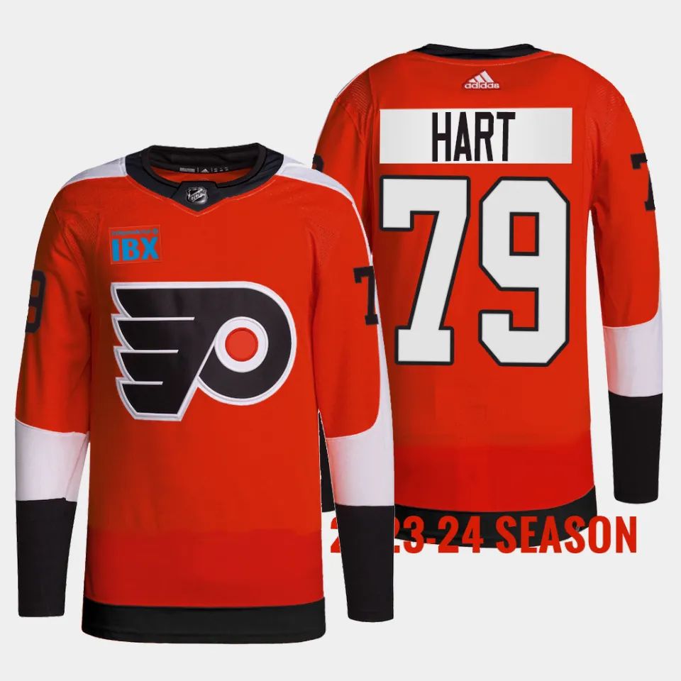 Philadelphia Flyers Carter Hart 2023 2024 Home Burnt Orange Jersey Philadelphia Flyers Carter Hart 2023 2024 Home Burnt Orange Jersey