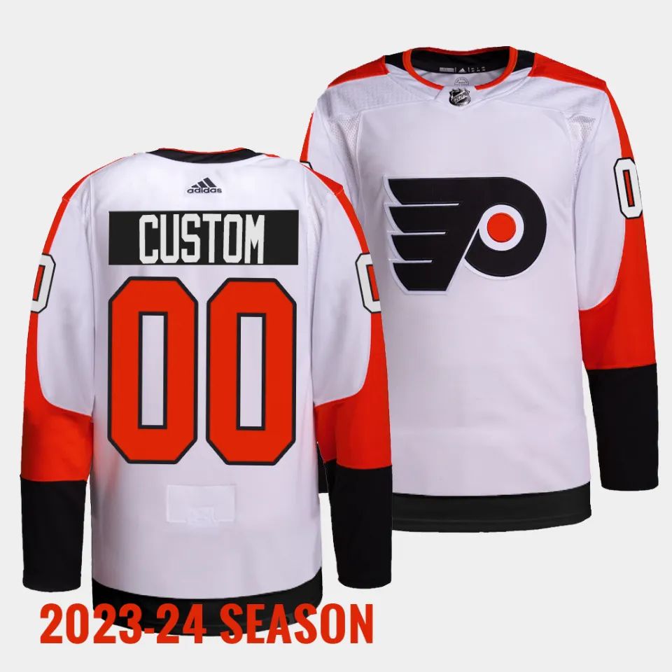 Philadelphia Flyers Custom 2023 2024 Away White Jersey Philadelphia Flyers Custom 2023 2024 Away White Jersey