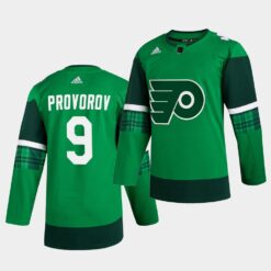 Philadelphia Flyers Ivan Provorov St. Patrick’s Day Green Player Jersey