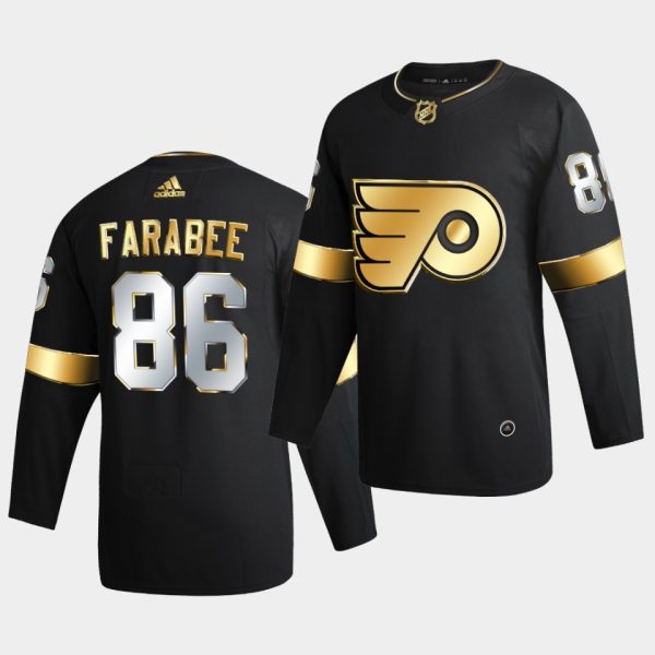Philadelphia Flyers Joel Farabee Golden Edition Limited Black Jersey Philadelphia Flyers Joel Farabee Golden Edition Limited Black Jersey