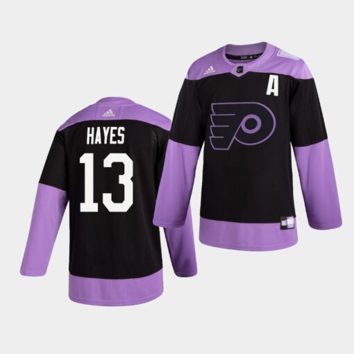 Philadelphia Flyers Kevin Hayes Practice Hockey Fights Cancer Jersey
